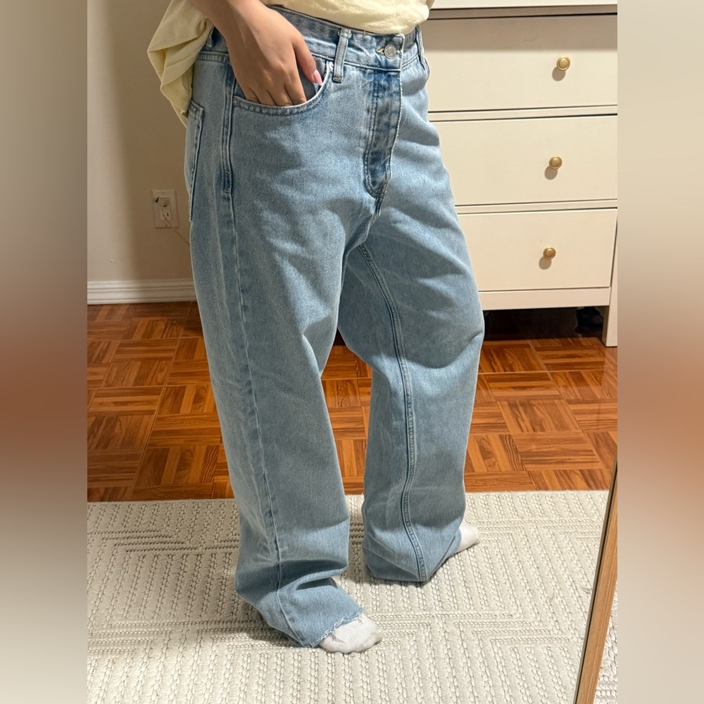 Zara bright oversized fit denim jeans